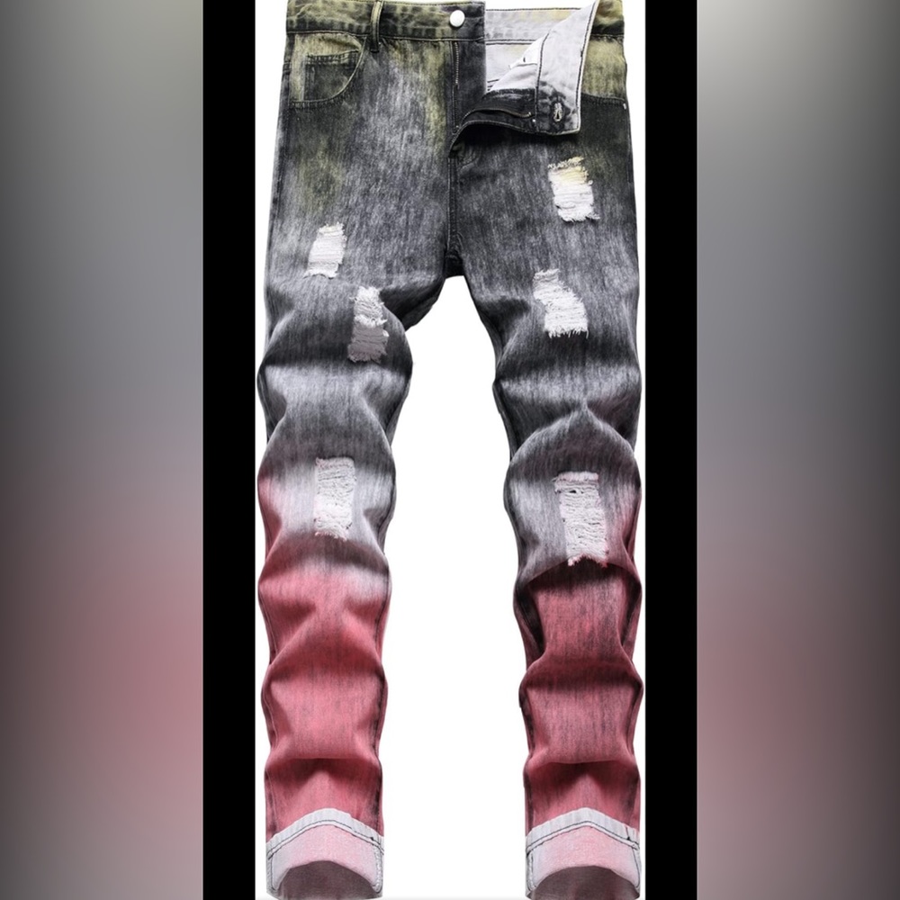 Men’s ombré Jeans black and red